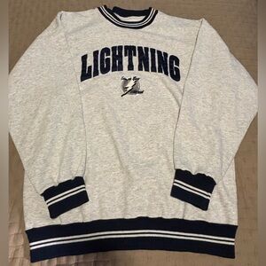 Vintage 80s/90s Tampa Bay Lightning Crewneck NHL Hockey Sweatshirt Dodger Size L